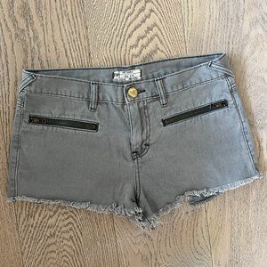Free People Gray Zippered Denim Shorts Size 28 - LIKE NEW!